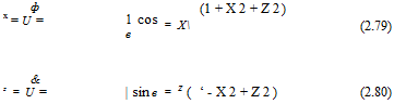 Подпись: ф x = U = 1 cos в = X (1 + X 2 + Z 2) (2.79) & z = U = | sin в = Z ( ‘ - X 2 + Z 2 ) (2.80) 