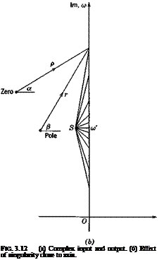 Подпись: FIG. 3.12 (a) Complex input and output. (6) Effect of singularity close to axis. 