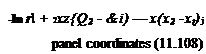 Подпись: -In r + 2xz{Q2 - &i) — x(x2 -xt)j panel coordinates (11.108)