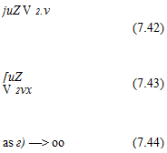 Подпись: juZ V 2.v (7.42) [uZ V 2vx (7.43) as г) —> oo (7.44) 