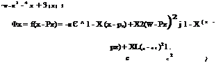 Подпись: 'W-H1 - 4 X + 3 (X) 1 Фх = f(x - Pz) = -в Є ^ 1 - X (x - pz) + X2(W - Pz)2 j 1 -X(x - pz) + XL(x - ez)21 . с с2 ) 