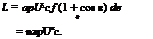 Подпись: L = apU2c f (1 + cos в) de 0 = napUzc. 