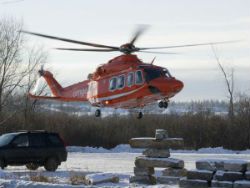 Canada: laymans work at helicopters of ambulance